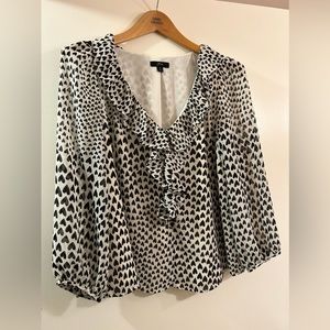 J Crew Heart Print Blouse